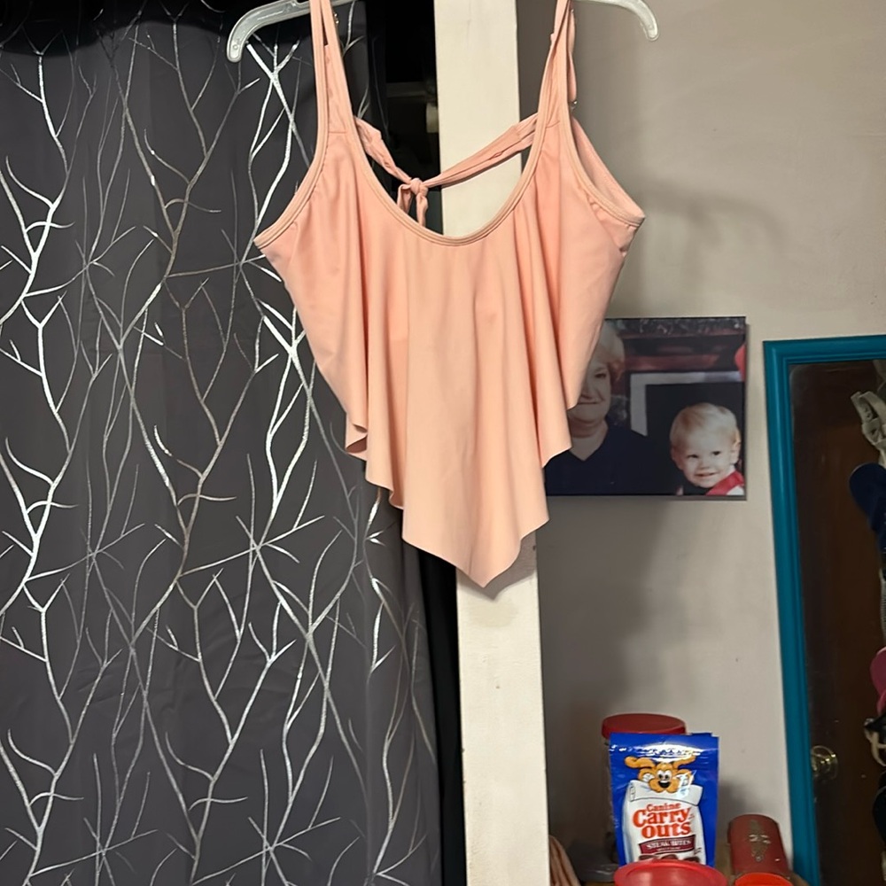 Tankini top with adjustable straps